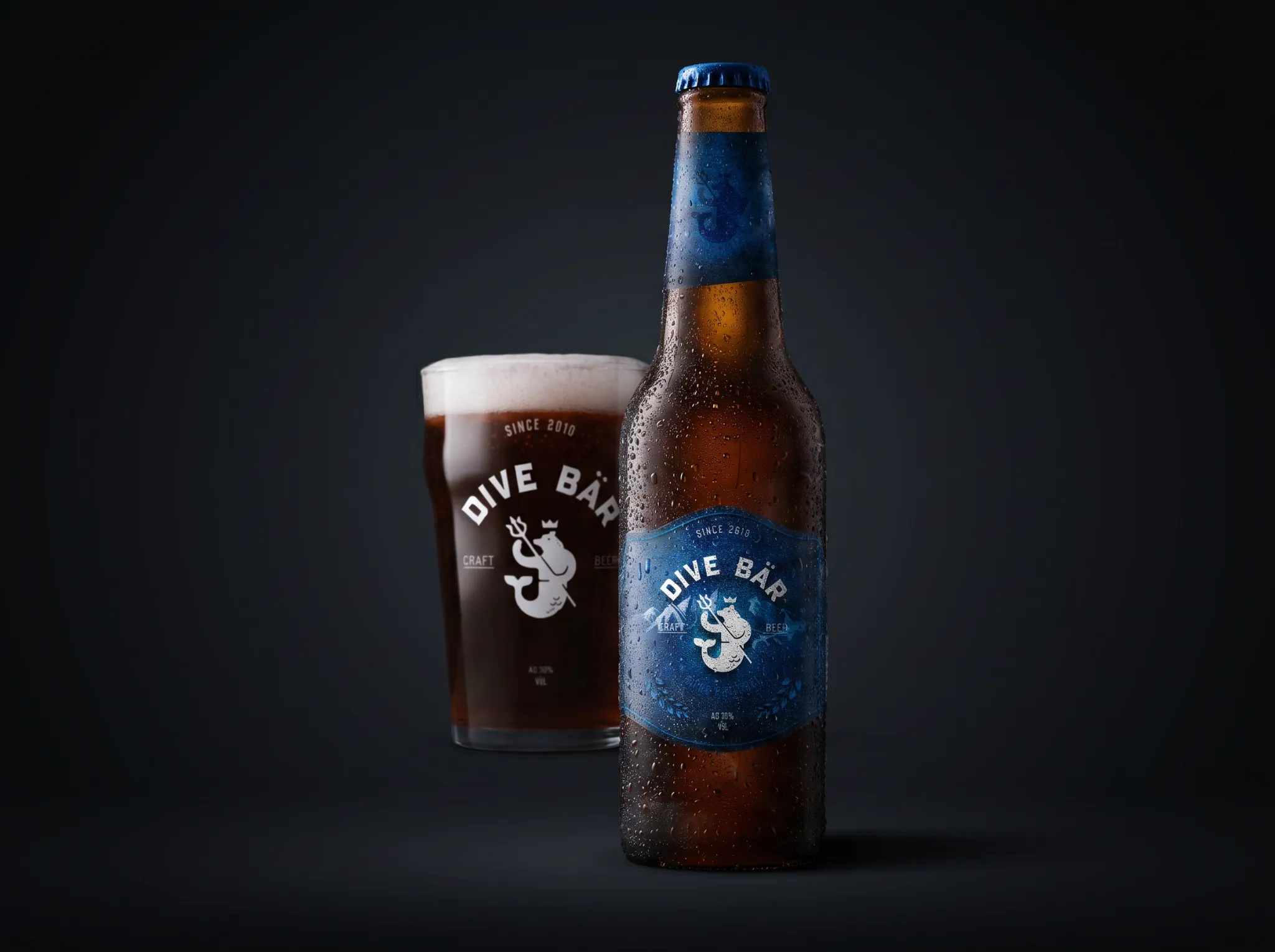 Dive Bär craft beer packaging — Drink different