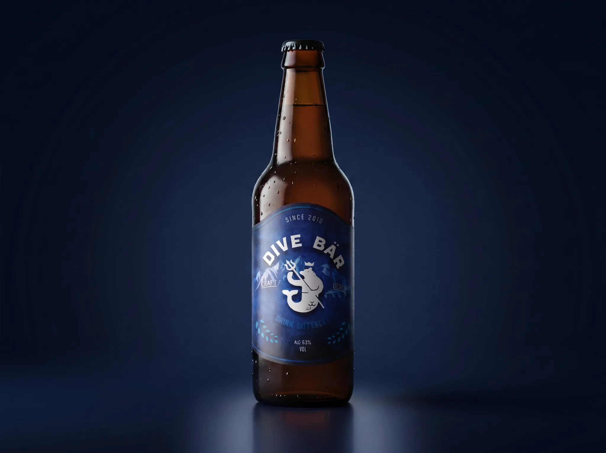 Dive Bär craft beer packaging — Clean silhouette