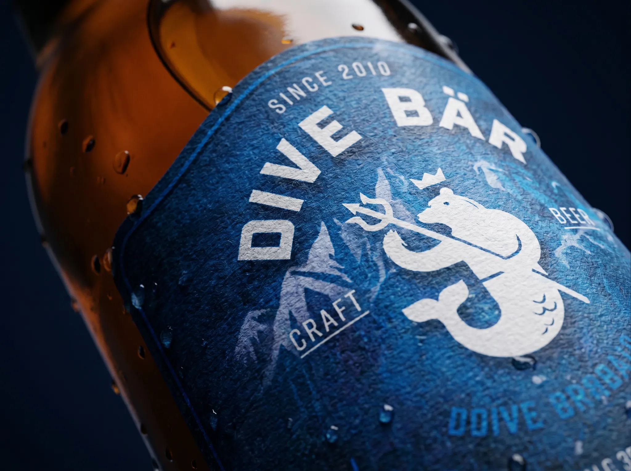Dive Bär craft beer packaging — Label texture