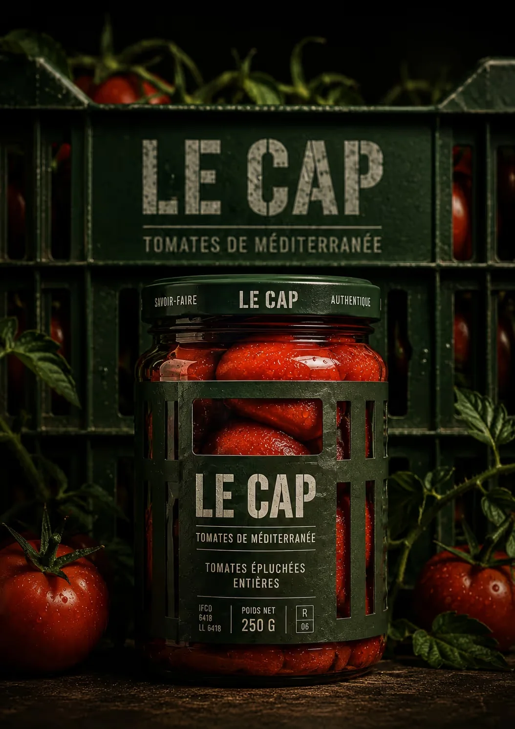 Le Cap packaging tomates de Méditerranée — Product truth