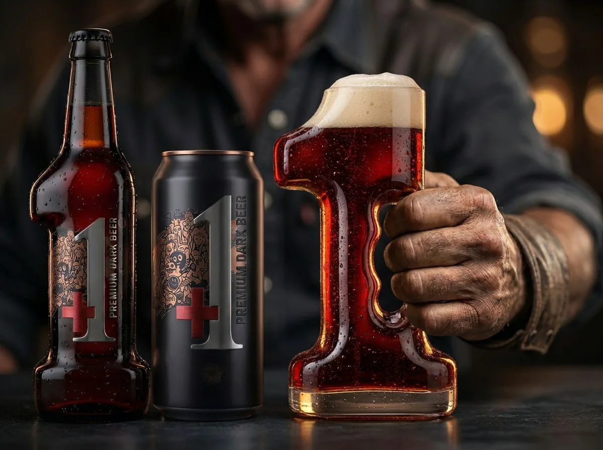 +1 — direction artistique bière premium