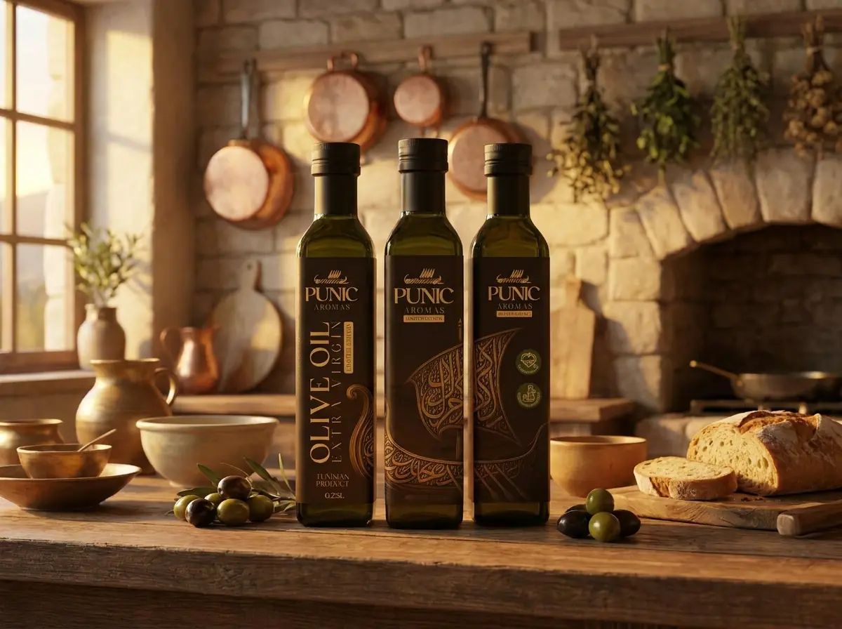 PUNIC — branding huile d’olive Tunisie inspiré de l’héritage punique